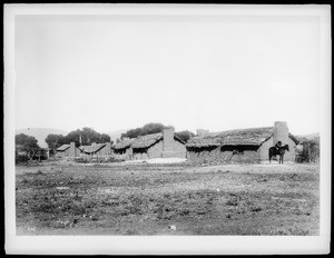 Agua Caliente Mission Indian houses on Warner's ranch showing school, ca.1900