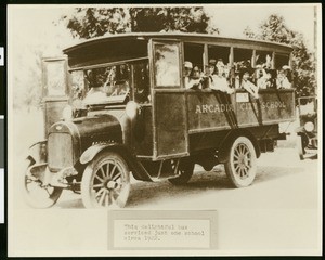 Arcadia City School bus, ca.1922