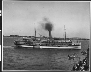 USS Relief (1896) near Long Beach coastline