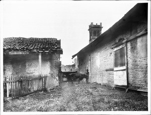 Rear view of the cloister and Vallejo Church of Mission San Francisco Solano de Sonoma, ca.1888