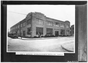 Exterior view of the Paul G. Hoffman Company's Studebaker Warehouse (?), within the Central Manufacturing District