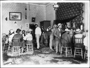 Men in a tavern in Southern California, ca.1890-1900