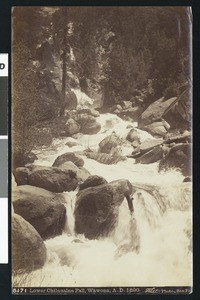 View of lower Chilnualna Falls in Yosemite National Park, 1890