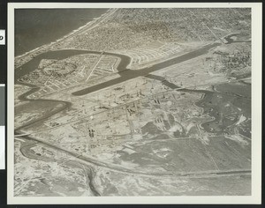 Aerial view of Long Beach Rowing Stadium, 1932