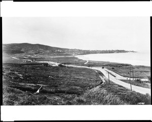 Birdseye view of the shoreline in La Jolla near Scripps,1920-1930