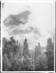 Storm clouds around Sentinel Dome in Yosemite National Park, 1900-1930