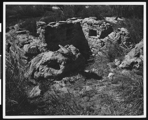 Memorial boulder marking the Battle of San Pascual, ca.1920