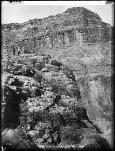 Havasu walls above Mooney Falls, north side of Bass Trail, Grand Canyon, ca.1900-1930