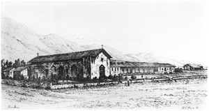 Drawing of Mission San Jose by Henry Chapman Ford, ca.1883