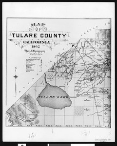 Map of Tulare County in 1892, 1900-1940