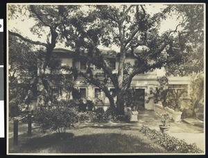 Exterior view of M.S. Wilson (or Burlingaine?) residence, San Mateo County, ca.1900