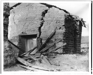 Collapsed barn on the Las Encitas Rancho, San Diego, ca.1875