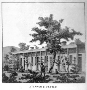 Lithograph of the residence of Stephen C. Foster, 1870