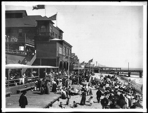 Looking south along the beach in front of the North Beach Bath House, California