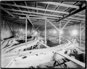 Cyanide tank at the Queen Esther Mining Company mine, Mojave Mining District, ca.1900