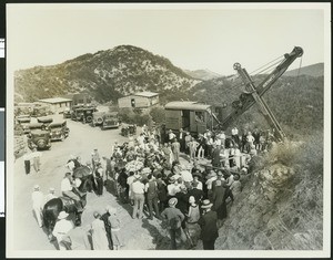 Construction site with officials, ca.1935