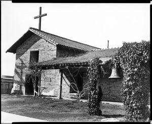 Exterior view of the restored Sonoma Mission, ca.1937