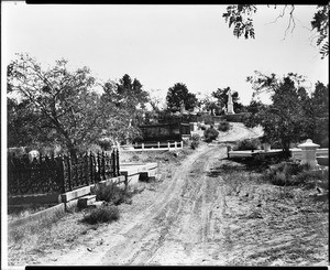 View of the road through the old Catholic cemetery in Virginia City, Nevada