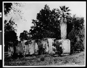 Ruins of the Sales Ranch Adobe one mile north of the San Gabriel Mission, ca. 1928