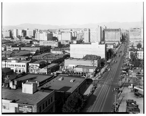 Birds eye view of downtown Los Angeles