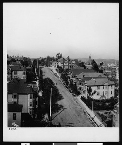 Panorama of downtown Los Angeles from Fourth Street and Grand Avenue, 1902