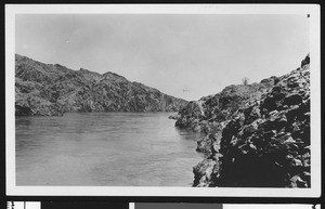 Proposed dam site on the Colorado River at Mojave Canyon near Needles, ca.1950