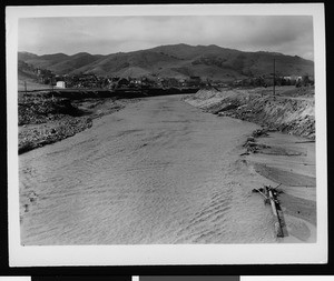 Flood damage to the Universal back lot at Barham, 1938