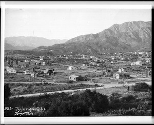 View of the residential area of Tujunga, looking west toward the San Fernando Valley, ca.1928