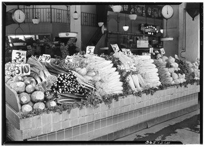 Fruit and vegetable display, May, 1933