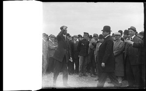 Aviator Glenn Curtiss receiving a medal at the Dominguez Air Meet, February 1910