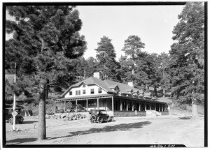 Main lodge entrance at Big Pines Recreational Camp, 1925