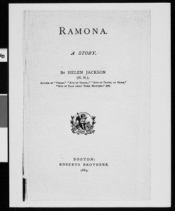 Cover or title page of "Ramona" by Helen Jackson, ca.1884