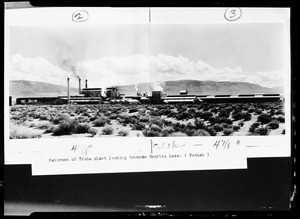 Panorama of a Trona potash plant looking towards Searles Lake, August 1931