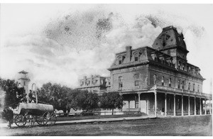 Exterior view of the Elwood Hotel, San Marcos, Santa Barbara, ca.1887