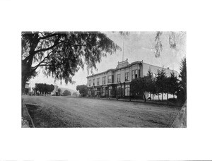 View of Crescenta Block on Downey Avenue at Truman Street, Los Angeles, ca.1885-1886