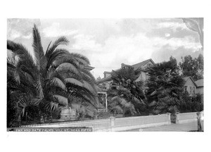 Exterior view of Judge Widney's residence on Hill Street between Fifth Street and Fourth Street, ca.1890