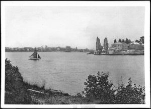 View of Oakland's Lake Merritt from Adam's Point, ca.1907