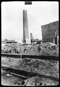 Stack of a garbage incinerator where two were killed, San Francisco, 1906