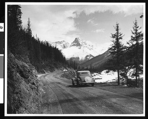 Automobile on a mountain road, Canada, ca.1930-1939