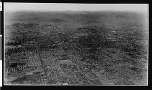 Aerial view of Los Angeles looking north toward downtown, 1938