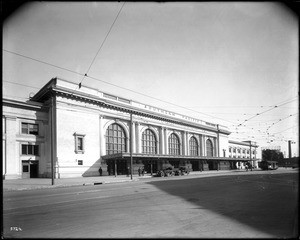 Exterior view of the Southern Pacific Depot, ca.1918