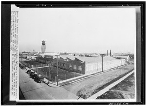 Birdseye view of the exterior of the Samson Factory of the Samson Tire and Rubber Corporation, Compton, 1927