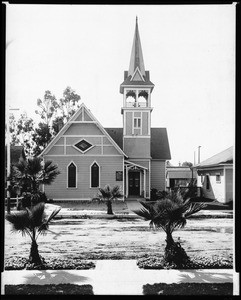 Exterior view of the First Methodist Episcopal Church in Anaheim, ca.1903