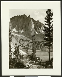 Lake at the base of rocky cliffs, Altadena