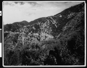 Mount Lowe Railway track across Las Flores Canyon