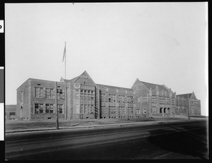 Exterior view of John Muir High School from across the street