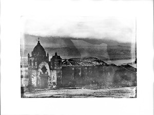 General view of Mission Carmel (San Carlos Borromeo de Carmelo) in Monterey, California, from the northeast, ca.1860