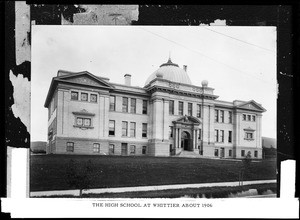 Exterior view of Union High School in Whittier, ca.1905