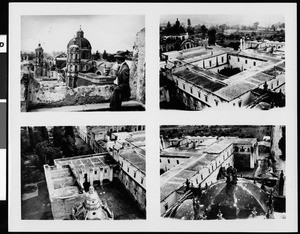 Mexican architecture, a series of 4 views showing various street scenes in Mexico