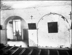 Interior of chapel at Mission San Juan Bautista, ca.1904-1905